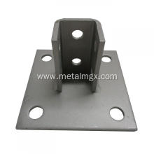 Gray Steel Square Strut Channel Post Base